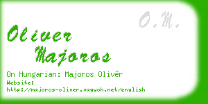 oliver majoros business card