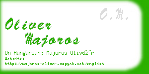 oliver majoros business card